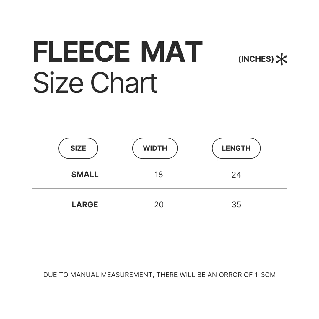 Fleece Mat Size Chart - Mob Psycho 100 Merchandise