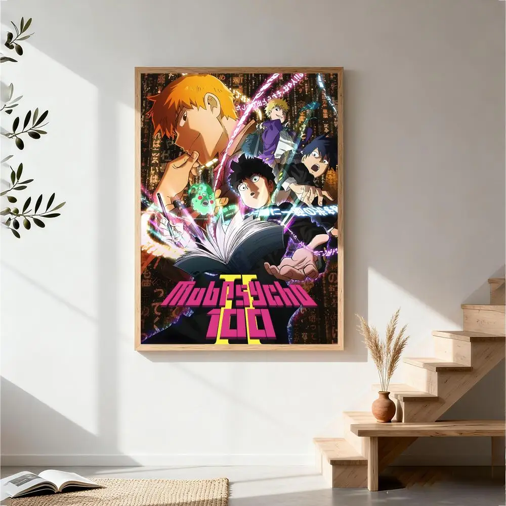 Hot Anime Mob Psycho 100 Characters And Logo Wall Art