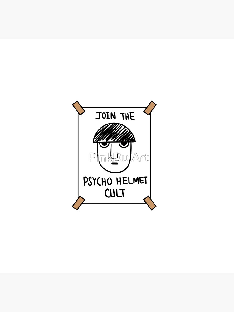 Mob Psycho 100 Helmet Cult Sticker Throw Pillow - Image 2