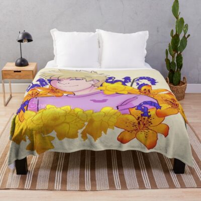 Mob Psycho 100 Teruki Flowers Throw Blanket