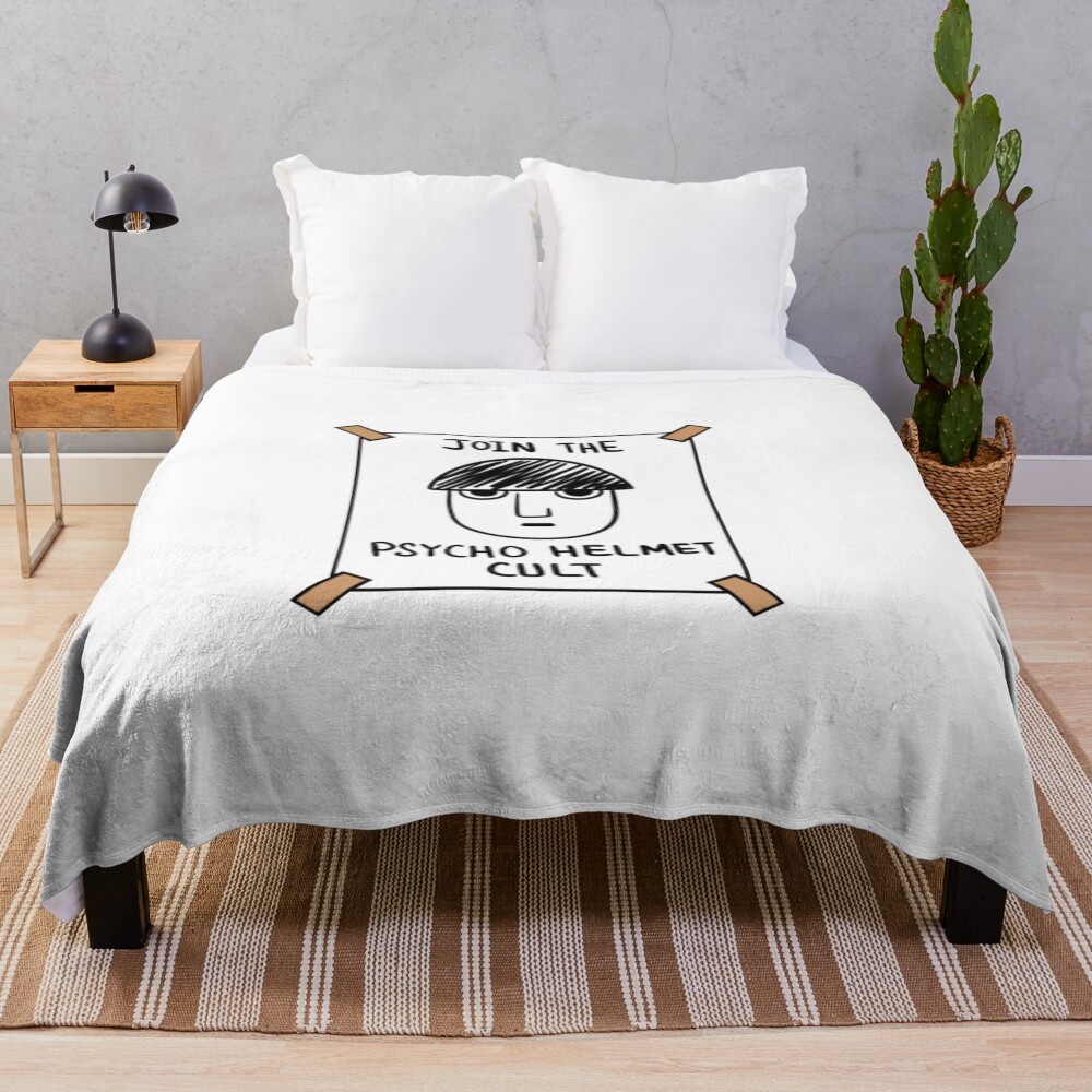 Mob Psycho 100 Helmet Cult Sticker Throw Blanket