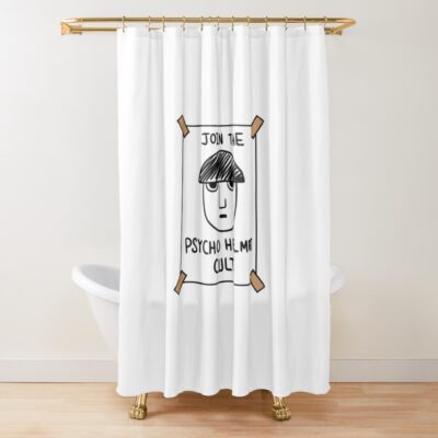 Mob Psycho 100 Helmet Cult Sticker Shower Curtain