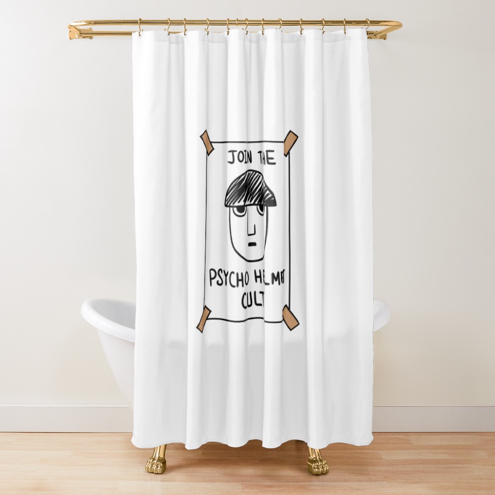 Mob Psycho 100 Helmet Cult Sticker Shower Curtain