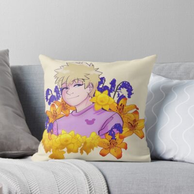 Mob Psycho 100 Teruki Flowers Throw Pillow