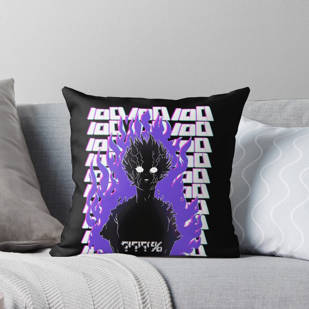 Scribble Mob Psycho 100 Classic Design Throw Pillow